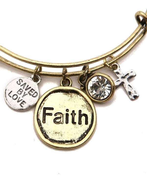 FAITH CHARM BANGLE BRACELET