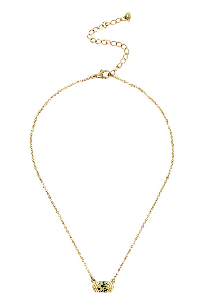 CHEVRON STONE CHAIN NECKLACE