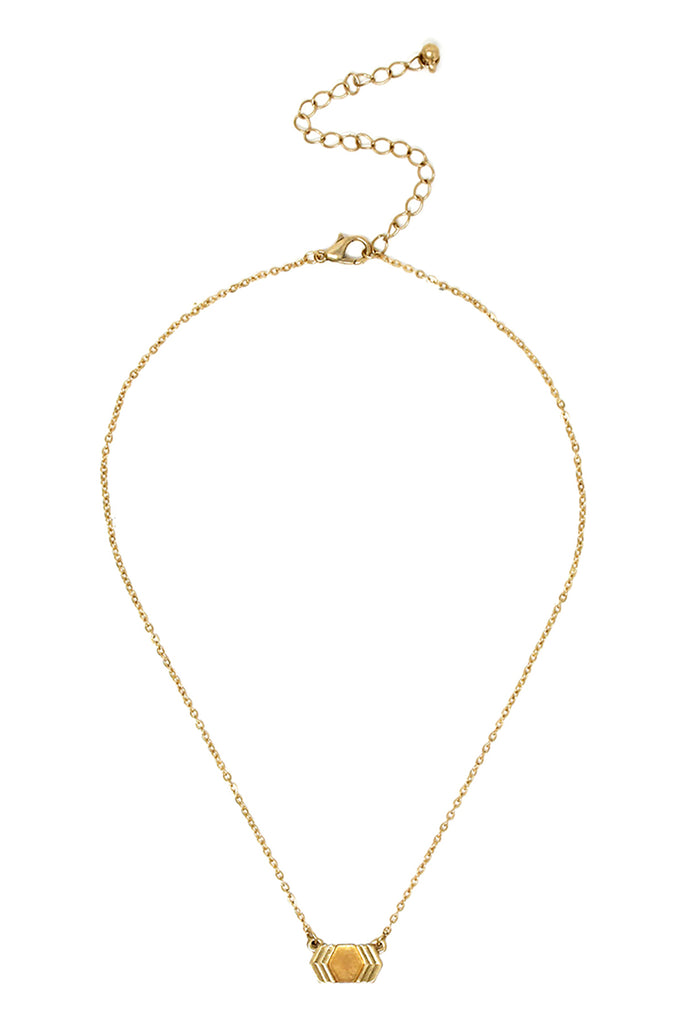 CHEVRON STONE CHAIN NECKLACE