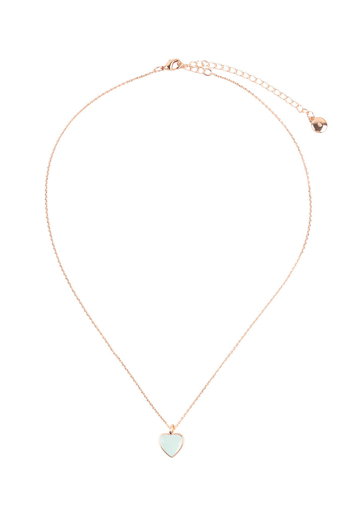 HEART COLOR RESIN CHARM PENDANT NECKLACE