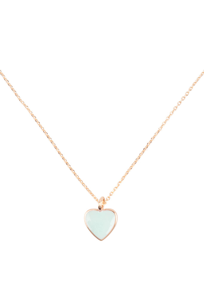 HEART COLOR RESIN CHARM PENDANT NECKLACE