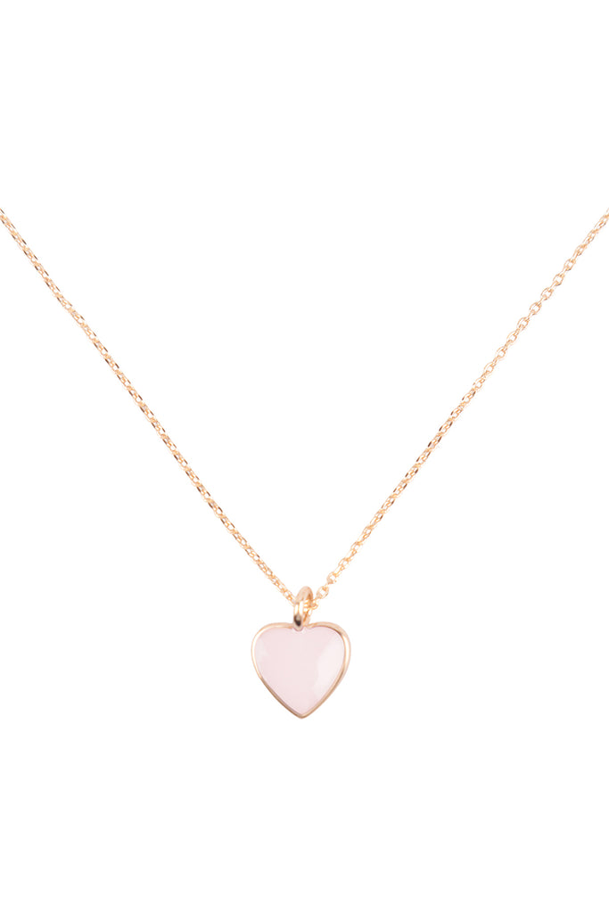 HEART COLOR RESIN CHARM PENDANT NECKLACE