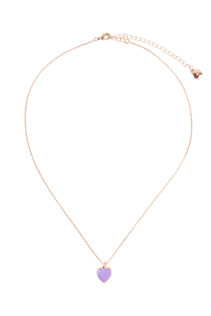 HEART COLOR RESIN CHARM PENDANT NECKLACE