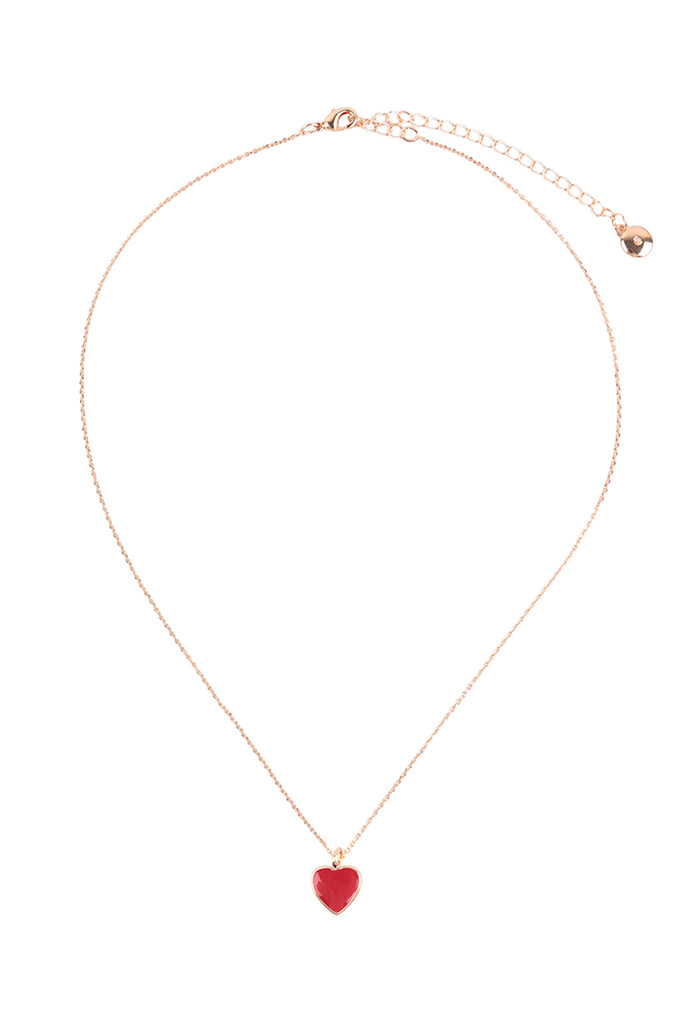 HEART COLOR RESIN CHARM PENDANT NECKLACE