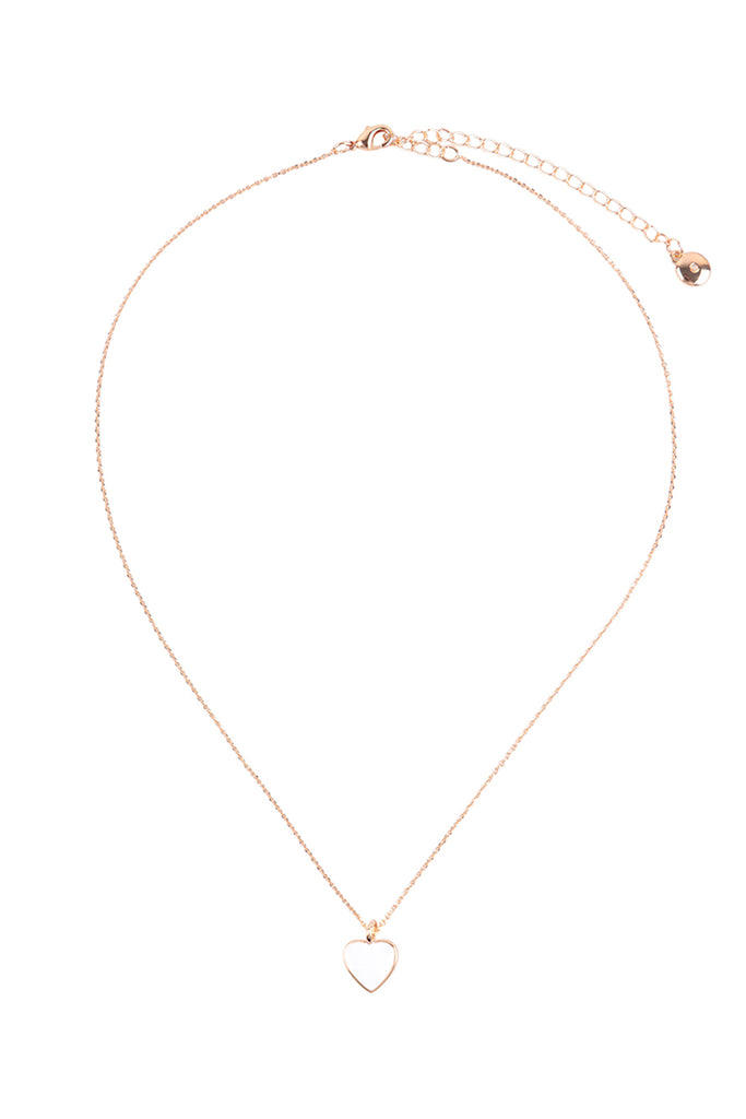 HEART COLOR RESIN CHARM PENDANT NECKLACE