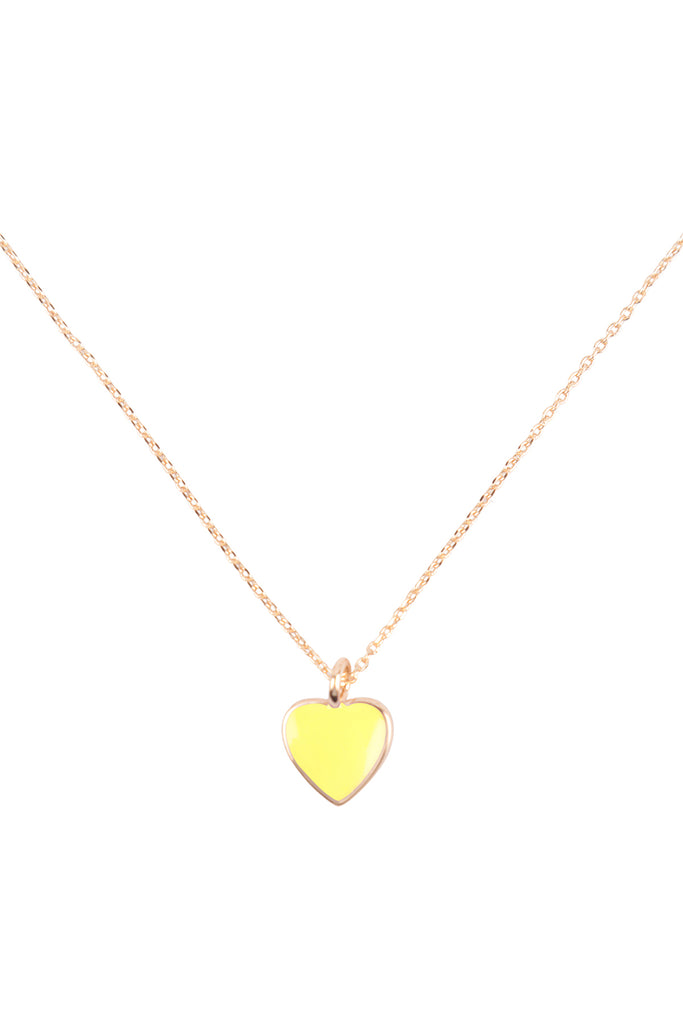HEART COLOR RESIN CHARM PENDANT NECKLACE