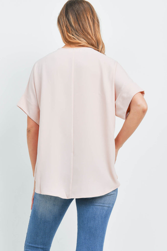 Heavy Women Span Split Neck Top