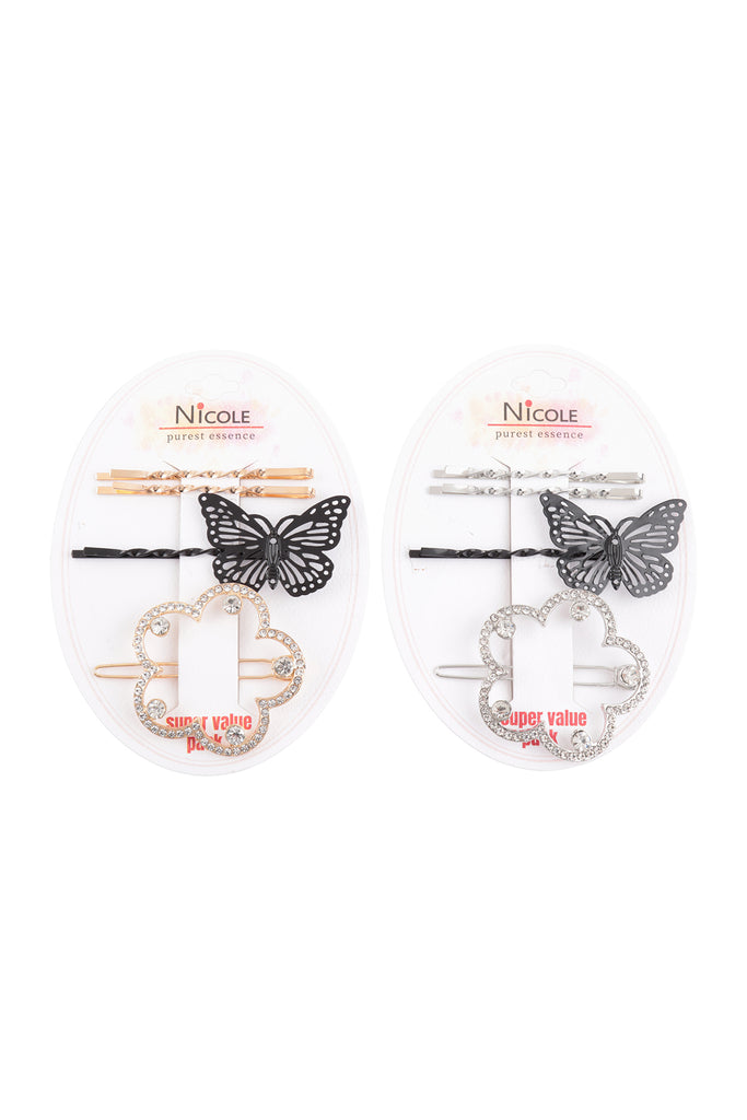 FLOWER, BUTTERFLY BOBBY PIN ASSORTED HAIR ACCESSORIES