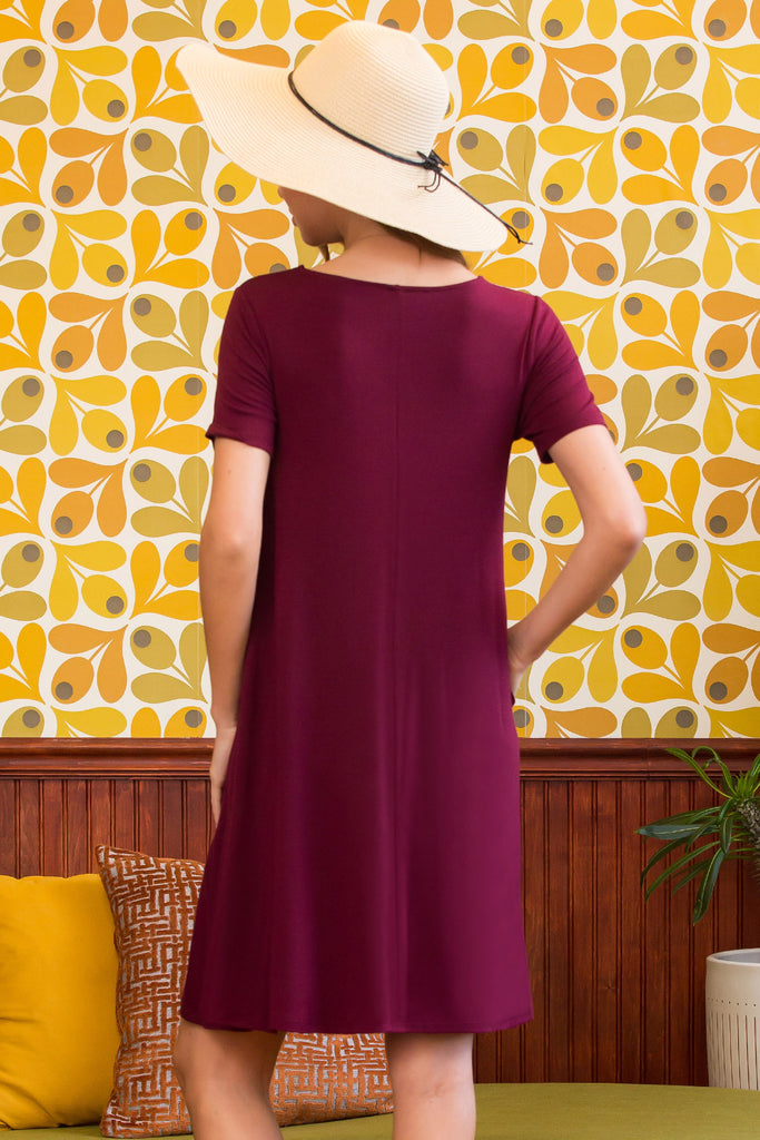 Short Sleeve Flared Pocket Dress