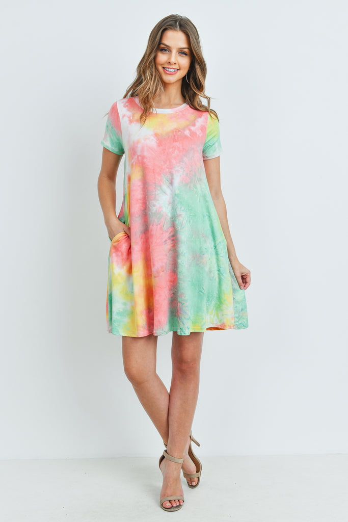 Tie Dye Cinch Waist Dress