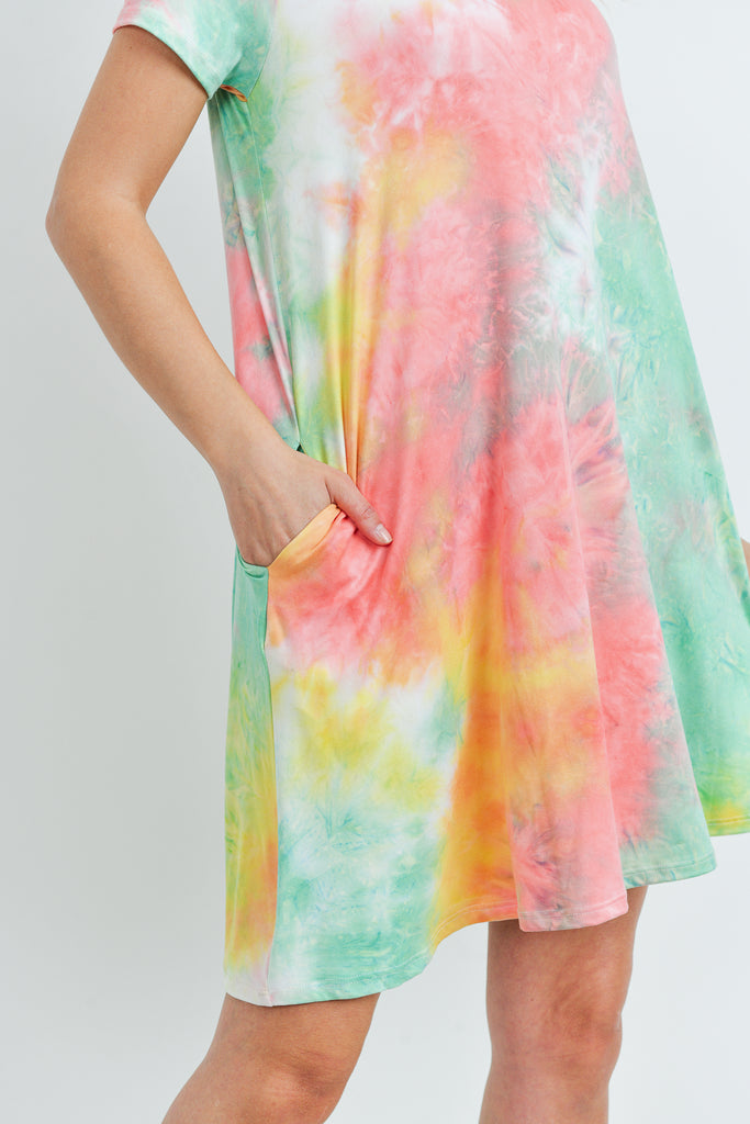 Tie Dye Cinch Waist Dress