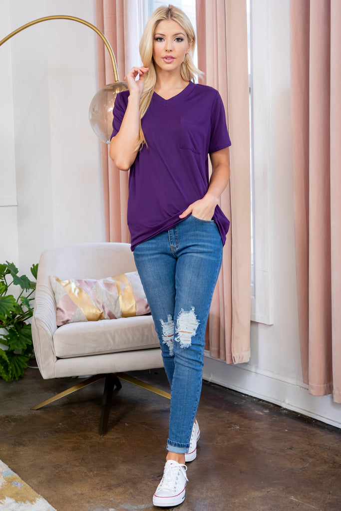 V-Neck Pocket Top