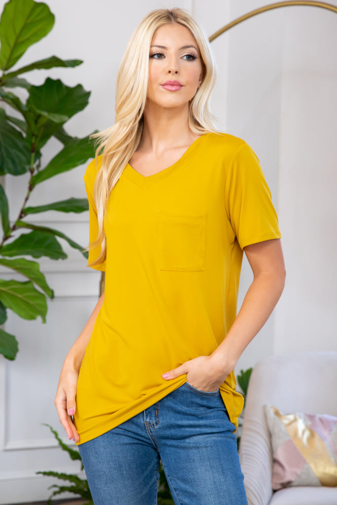 V-Neck Pocket Top