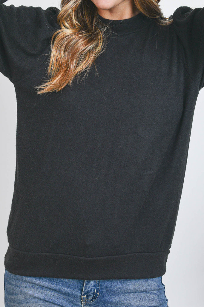 Puff Sleeve Brushed Hacci Top