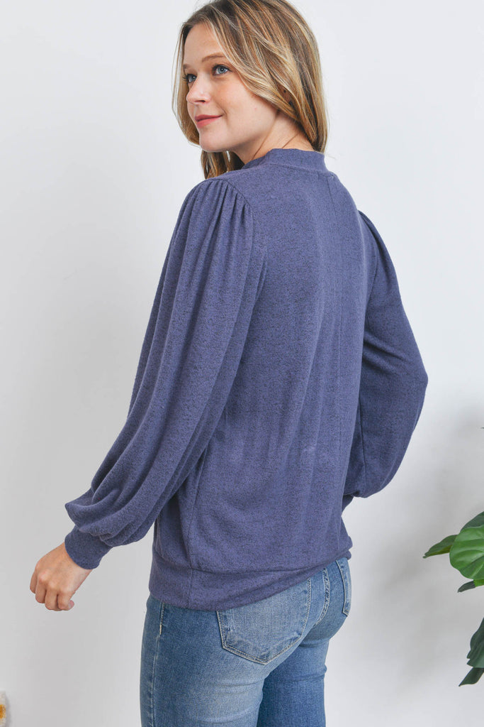 Puff Sleeve Brushed Hacci Top