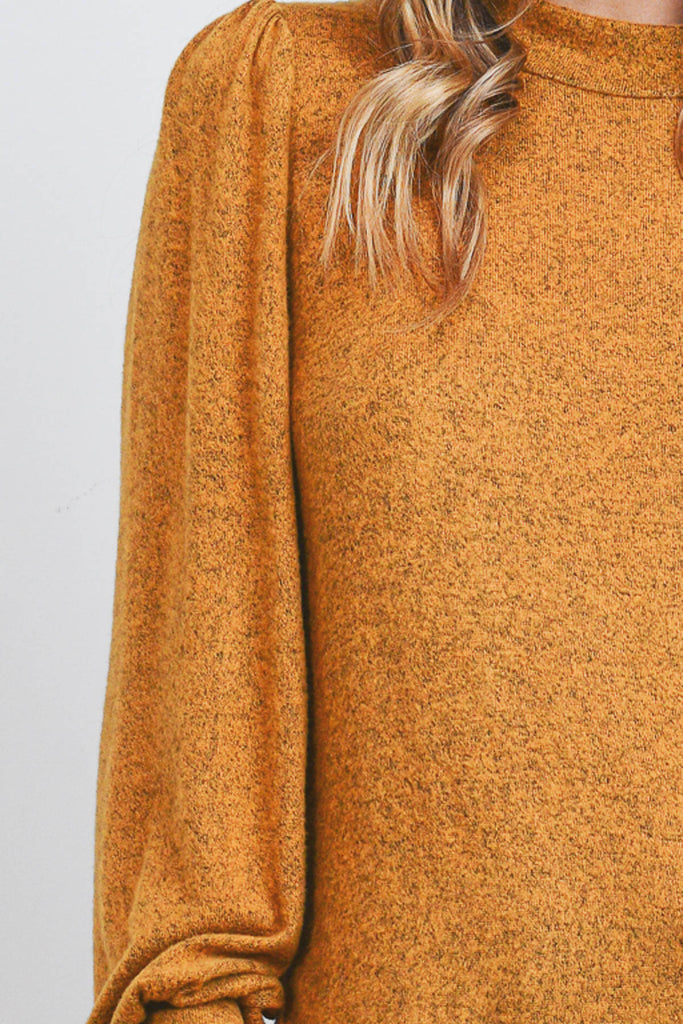 Puff Sleeve Brushed Hacci Top