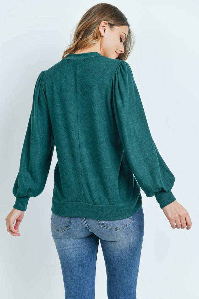 Puff Sleeve Brushed Hacci Top