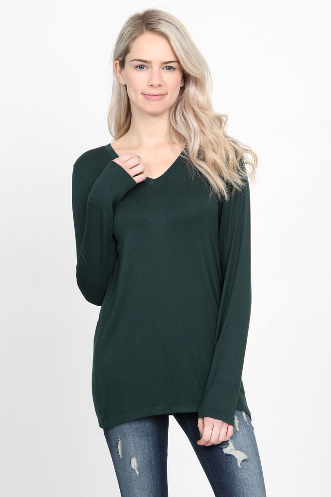 Premium Long Sleeved V-Neck Top
