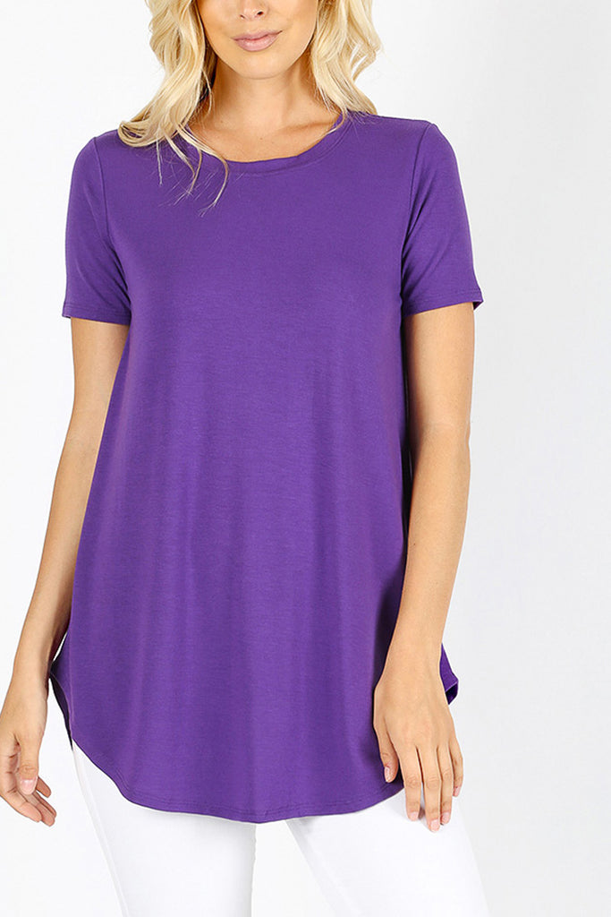 Short Sleeved Round Neck Boyfriend Tunic