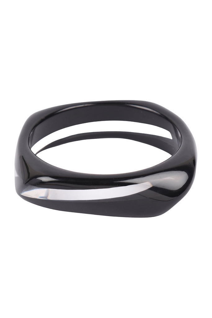 SB5170 - DISTORTED SQUARE SHAPE ACETATE BANGLE BRACELET
