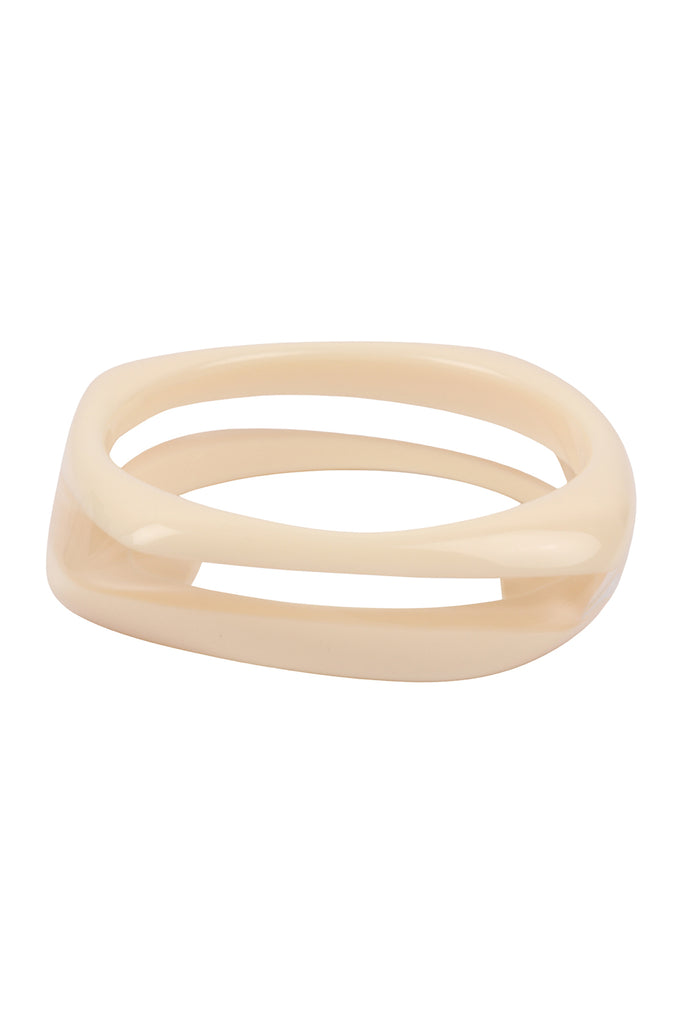 SB5170 - DISTORTED SQUARE SHAPE ACETATE BANGLE BRACELET