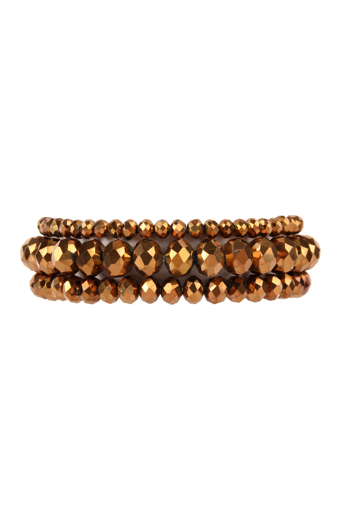 THREE STACKABLE RONDELLE BRACELET SET