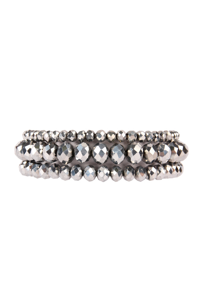 THREE STACKABLE RONDELLE BRACELET SET