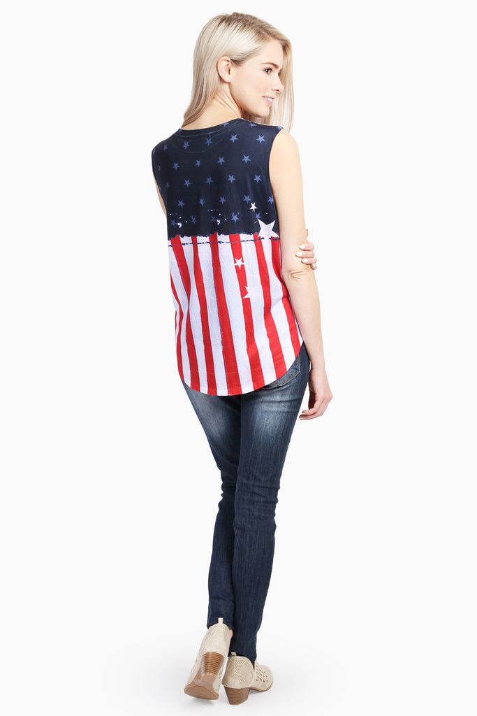Half and Half Stars and Stripes Top