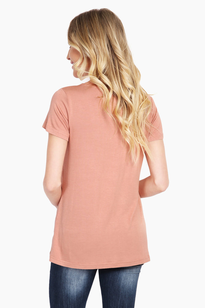 Relaxed Fit V-neck Jersey Pocket Tee