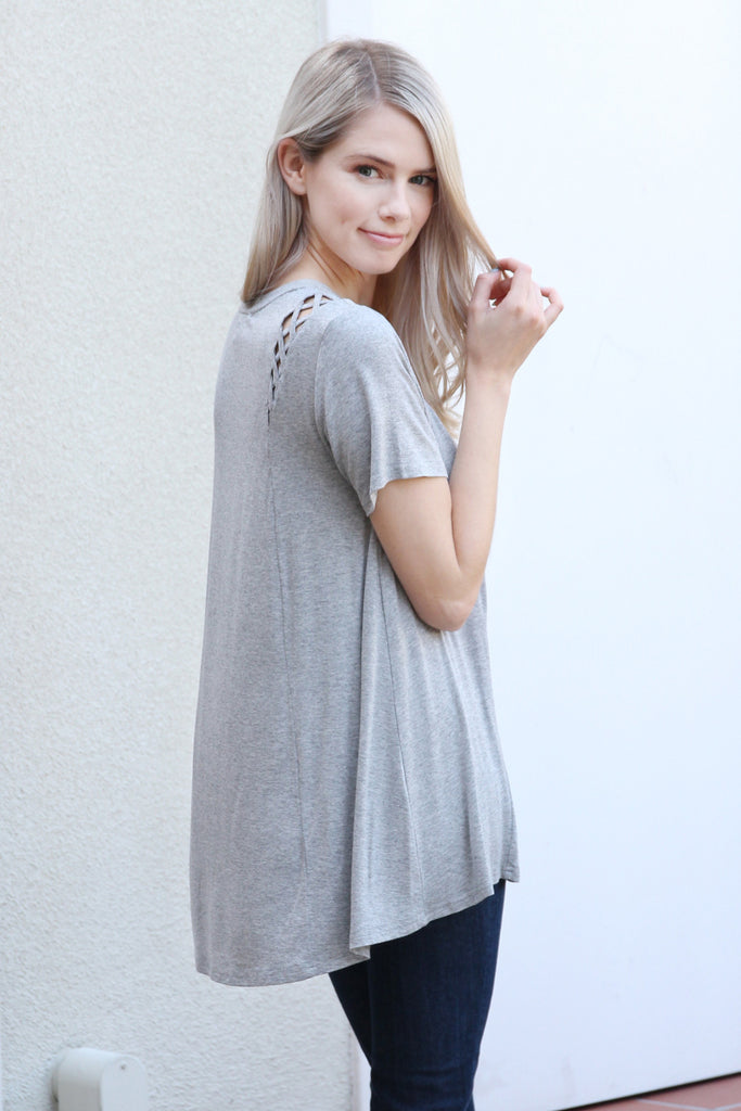Short Sleeve Braid Detail Top