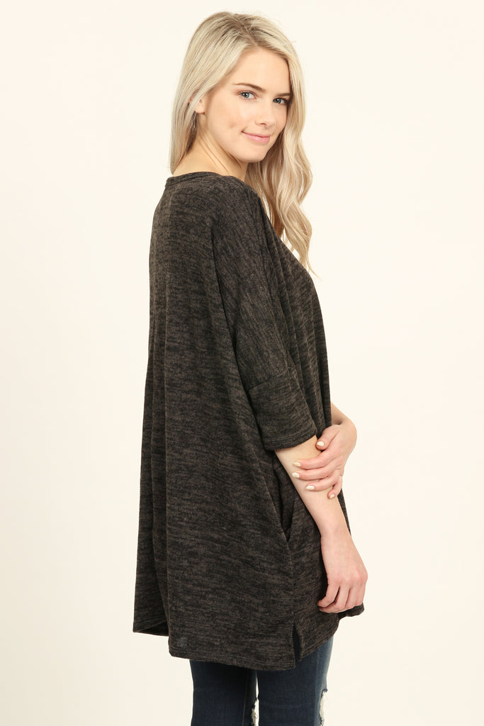Hacci Pocket Tunic Top - Riah Fashion