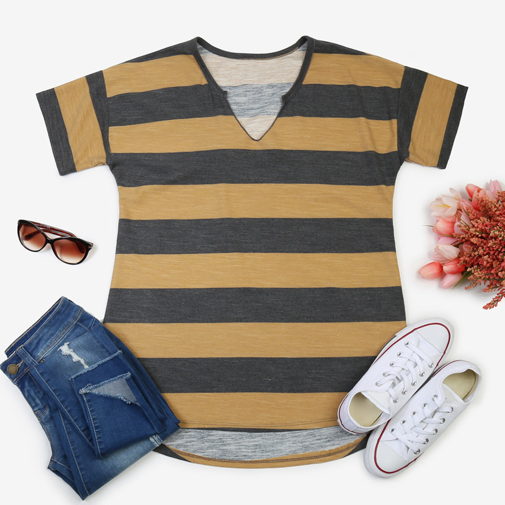Striped V-Neck Top