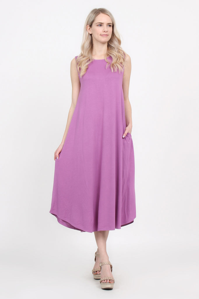 Sleeveless Pocket Midi Dress - Riah Fashion