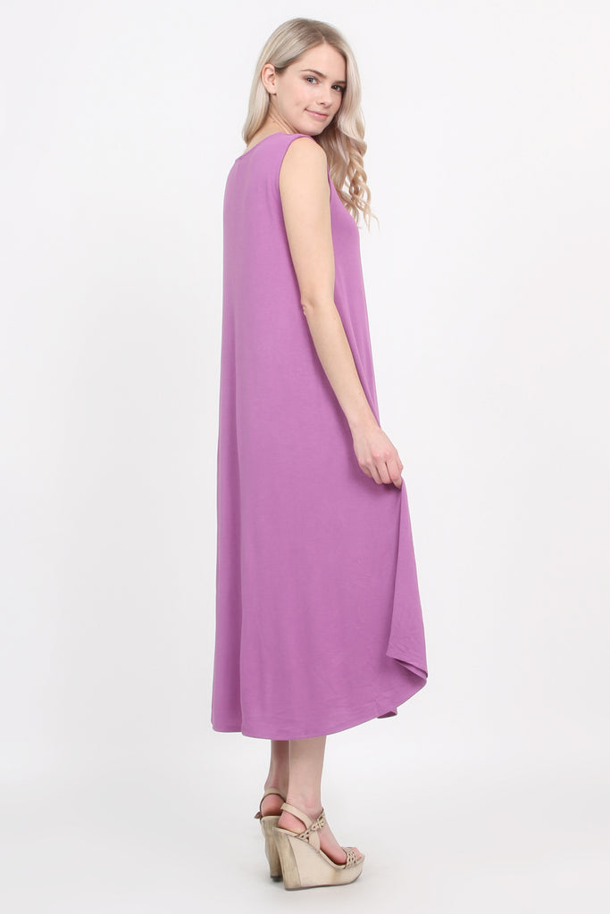 Sleeveless Pocket Midi Dress - Riah Fashion