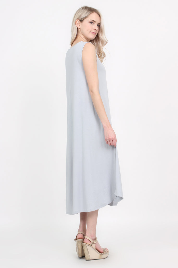 Sleeveless Pocket Midi Dress - Riah Fashion