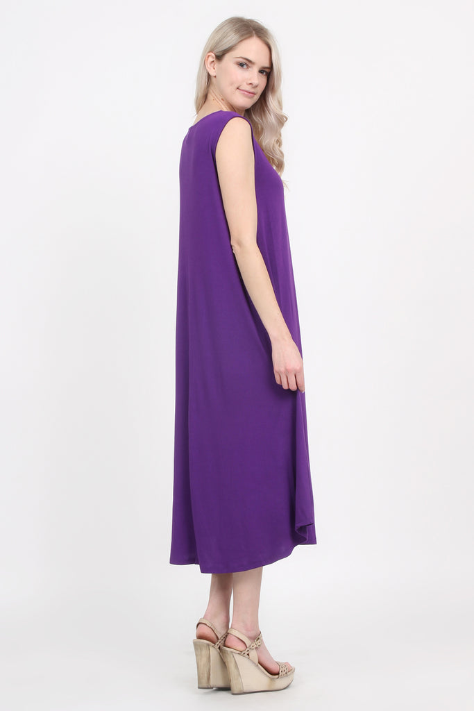 Sleeveless Pocket Midi Dress - Riah Fashion