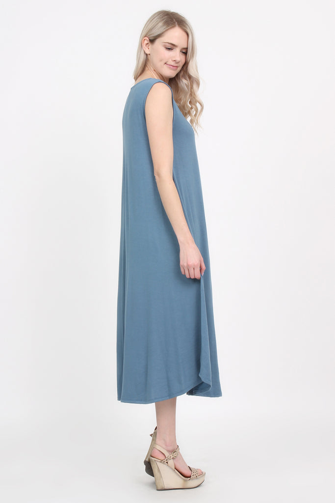 Sleeveless Pocket Midi Dress - Riah Fashion