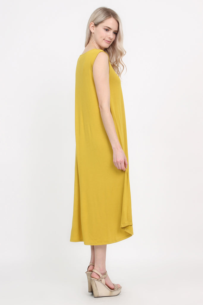Sleeveless Pocket Midi Dress - Riah Fashion