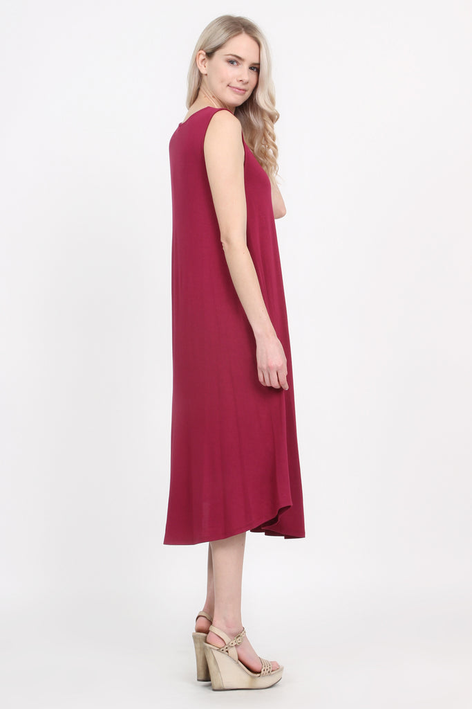 Sleeveless Pocket Midi Dress - Riah Fashion