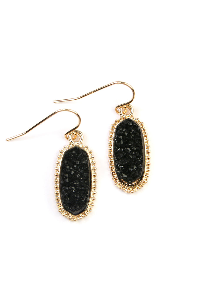 DRUZY STONE OVAL EARRINGS