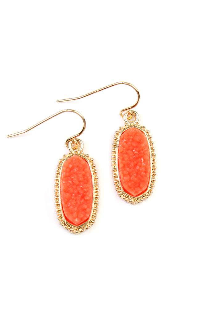 DRUZY STONE OVAL EARRINGS