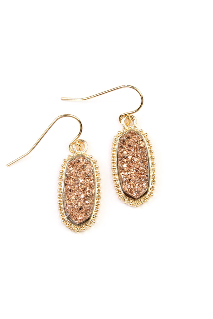 DRUZY STONE OVAL EARRINGS