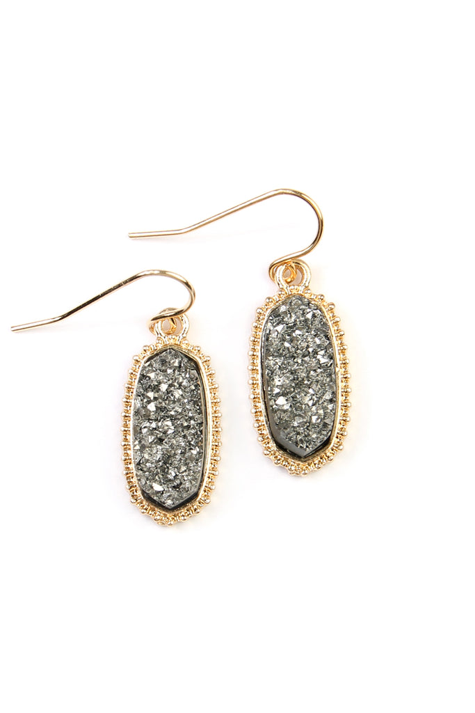 DRUZY STONE OVAL EARRINGS