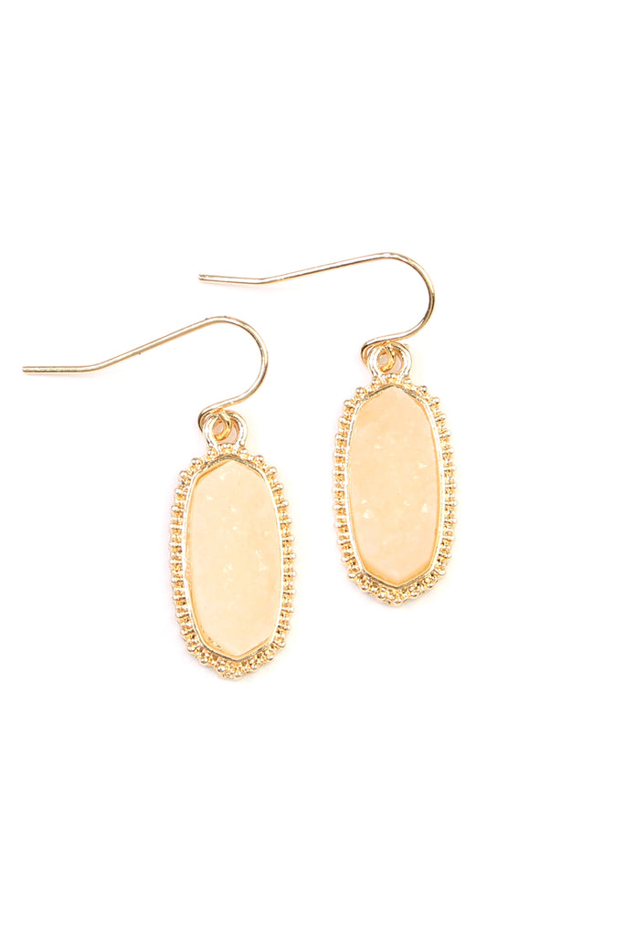 DRUZY STONE OVAL EARRINGS