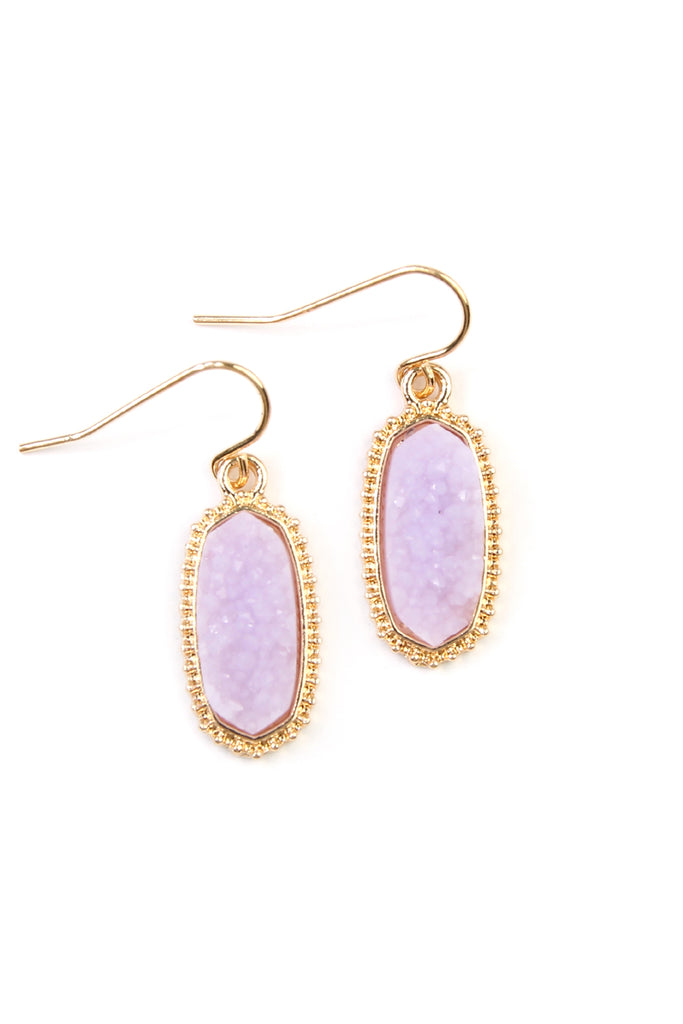 DRUZY STONE OVAL EARRINGS