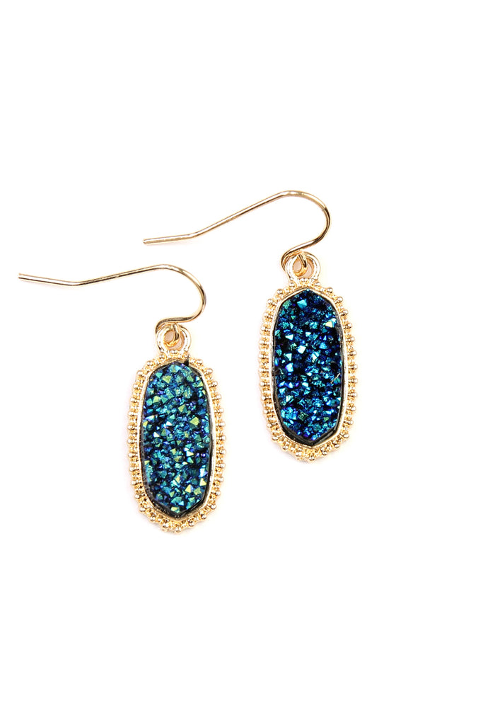 DRUZY STONE OVAL EARRINGS