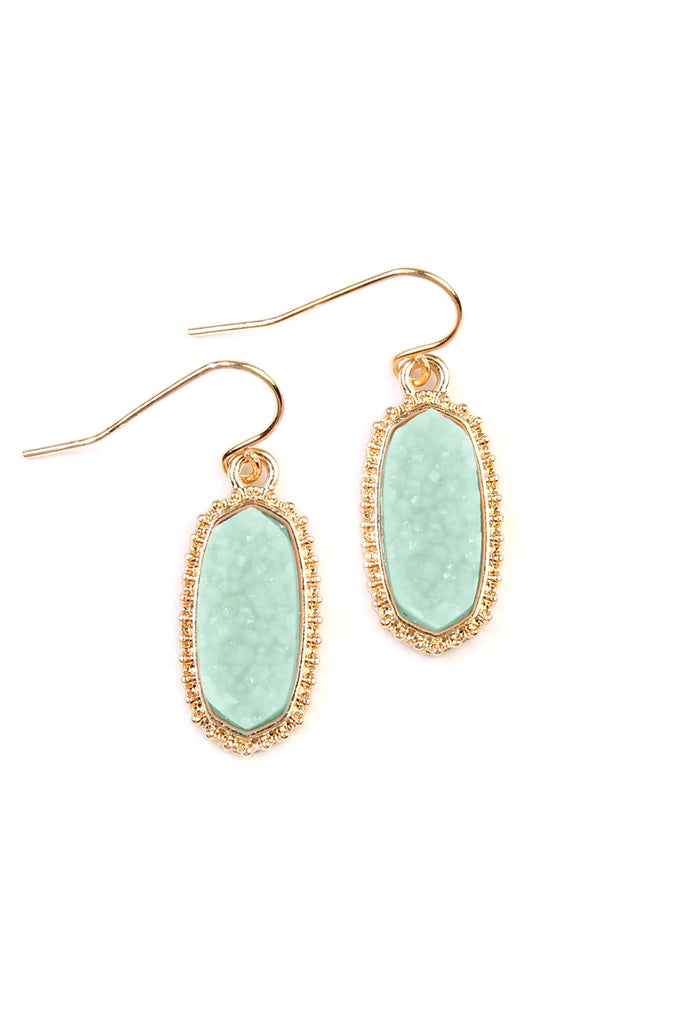 DRUZY STONE OVAL EARRINGS