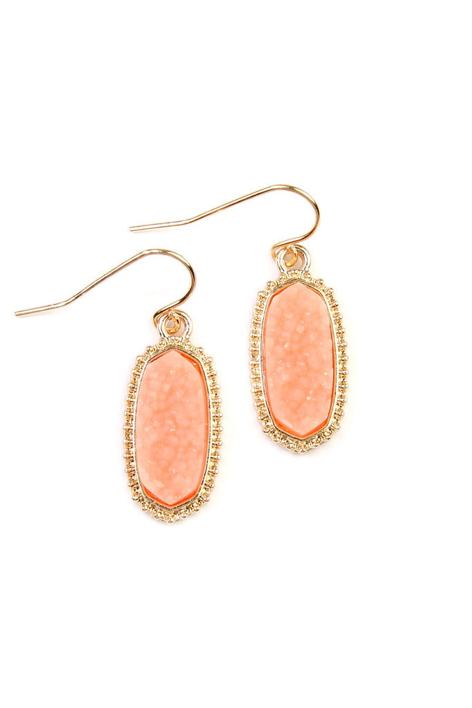 DRUZY STONE OVAL EARRINGS