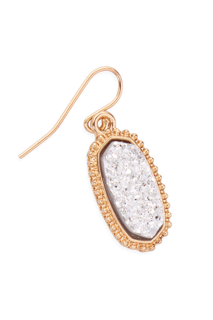 DRUZY STONE OVAL EARRINGS