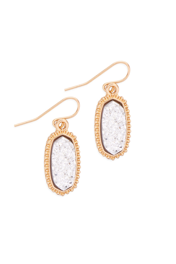 DRUZY STONE OVAL EARRINGS